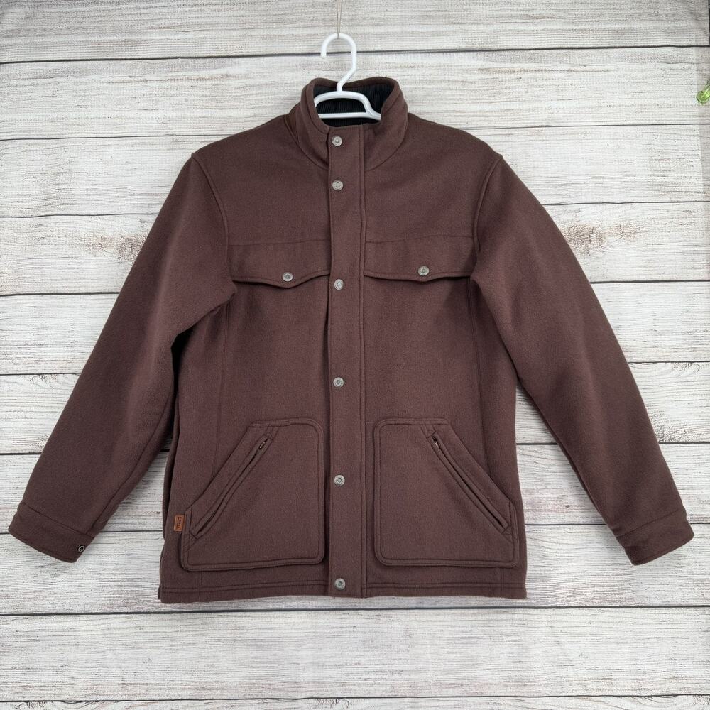 Sorel Jacket Mens Medium Brown Wool Blend Outdoor Full Zip Snap Pockets Workwear